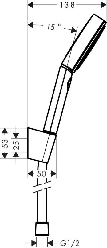 Brusesæt Pulsify 3-Funktion Sort Mat 160 cm Slange