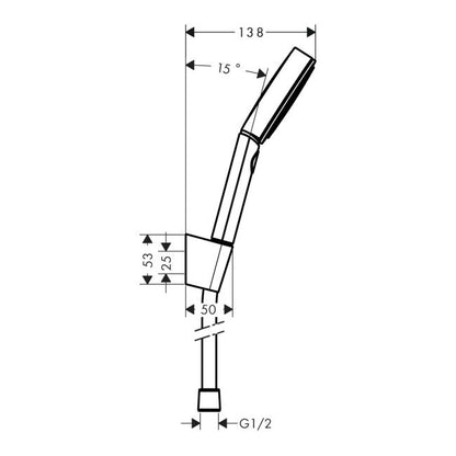 Hansgrohe Pulsify Select 3‑funktioners punktbrusersæt