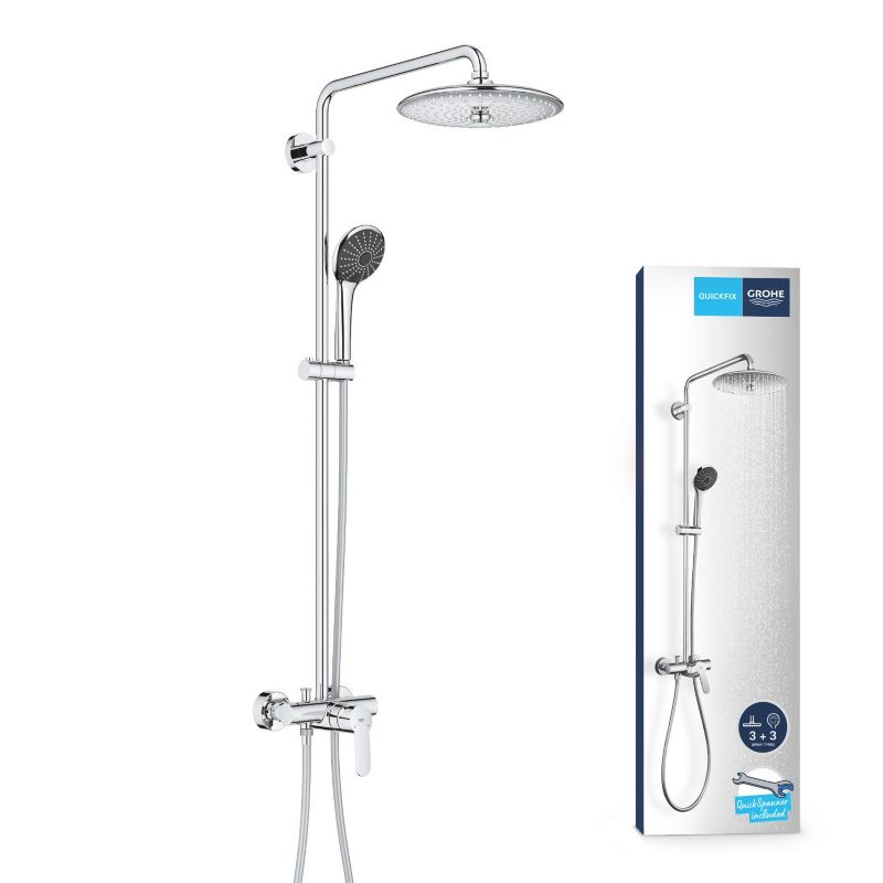 Brusesæt med Vægarmatur VITALIO JOY System 260 Krom 1 stk.