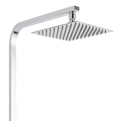 Brusesæt med Termostatbatteri 20x20 cm Krom Rustfrit Stål Højdejusterbar 82-137 cm