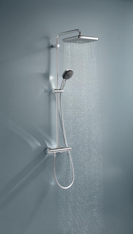 Termostatisk Brusesøjle Vitalio Comfort 250 Vægmonteret Krom 250 mm