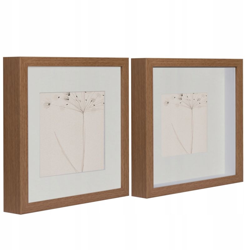 BD art 3D box rammesæt 23x23 cm i dyb eg – 3 stk.