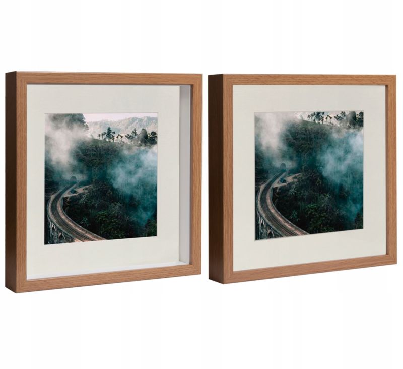 Sæt med 3 BD art 3D Box rammer i dyb eg 28x28 cm naturlig