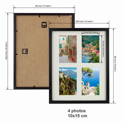 BD art Basic sæt med 2 sorte rammer 28x35 cm til 4 billeder 10x15 cm