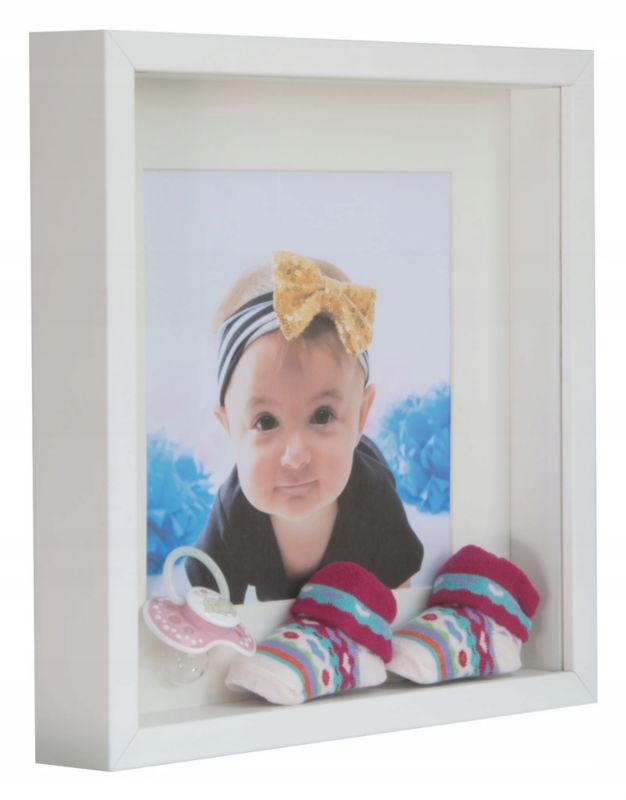 Sæt med 3 dybe 3D-fotorammer BD art 28x28 cm hvid
