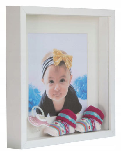 Sæt med 3 dybe 3D-fotorammer BD art 28x28 cm hvid