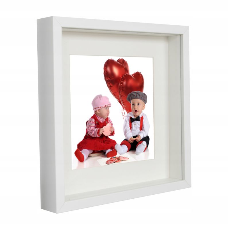 Sæt med 3 dybe 3D-fotorammer BD art 28x28 cm hvid
