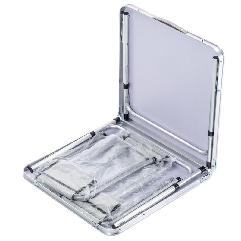 KADAX Turistisk Sæt Sammenklappeligt Bord 120 cm + 4 Stole 5-i-1 Camping Grill