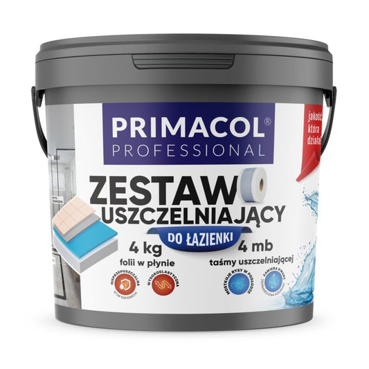 Primacol Professional tætningssæt til badeværelse 4 kg flydende folie + 4 m tape