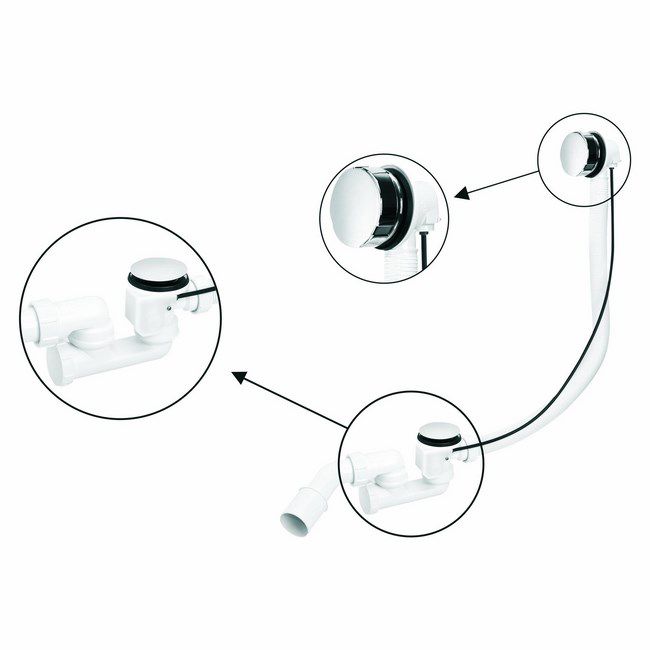 Automatisk badekarsafløbssæt McAlpine i krom