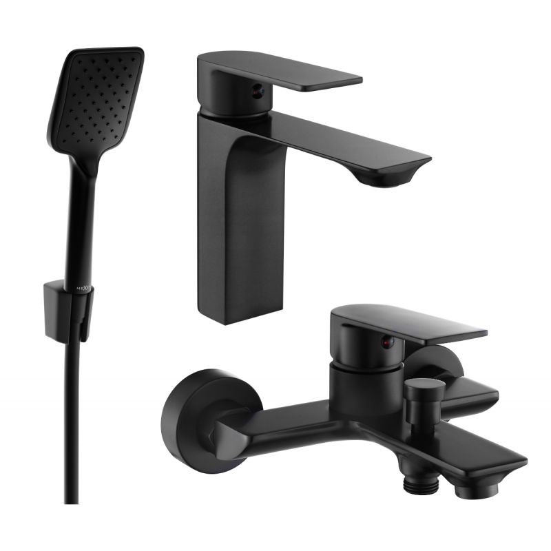 Mexen Alexa R62 badekarsæt i mat‑sort, 1 sæt