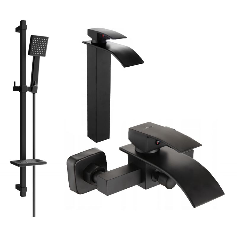 Mexen Aries DQ45 sort badekarsæt 1 sæt