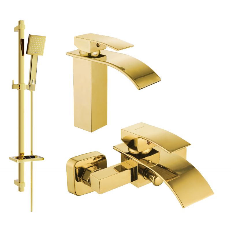 Mexen Aries DQ45 guldbelagt badekarsæt 1 sæt