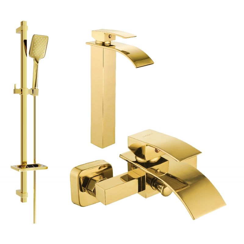 Mexen Aries DQ62 guldbelagt badekarsæt 1 sæt