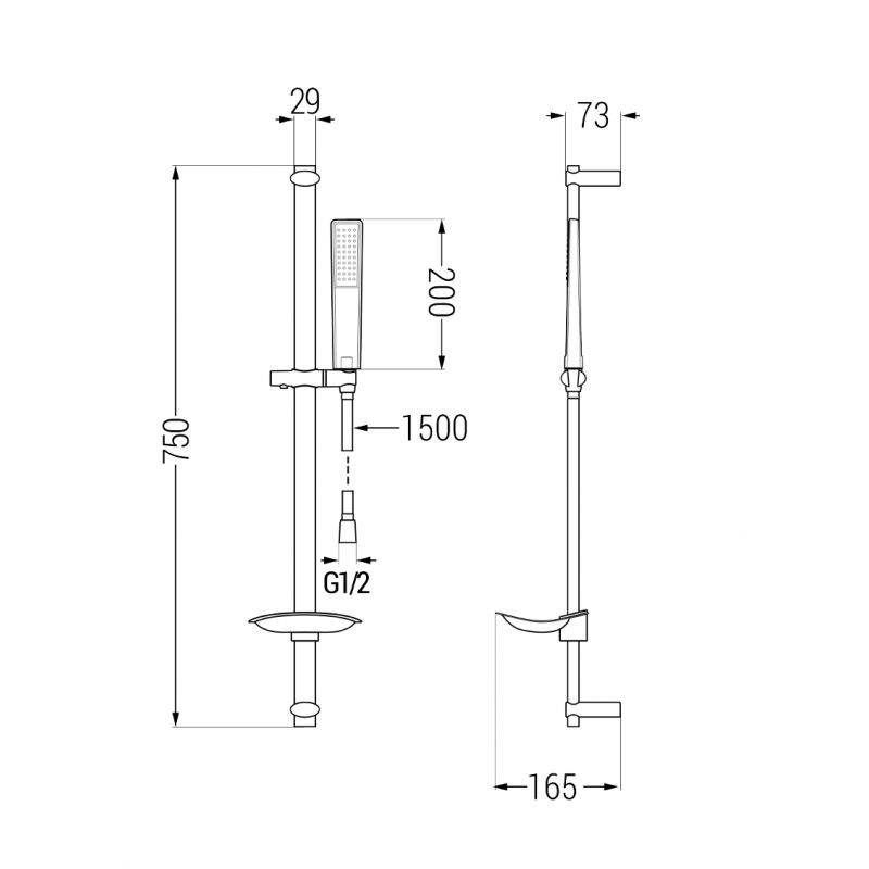 Mexen Axel DB72 sort badekarsæt 1 sæt