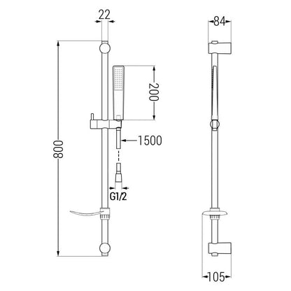 Mexen Axel DF72 sort badekarsæt 1 sæt