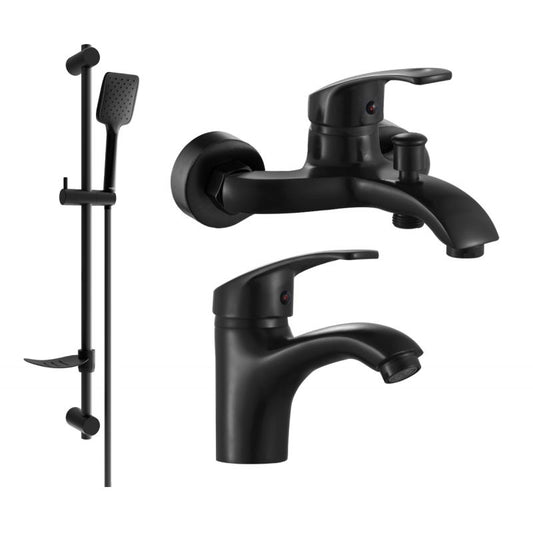 Mexen Fabia DF62 badekarsæt i sort, 1 sæt