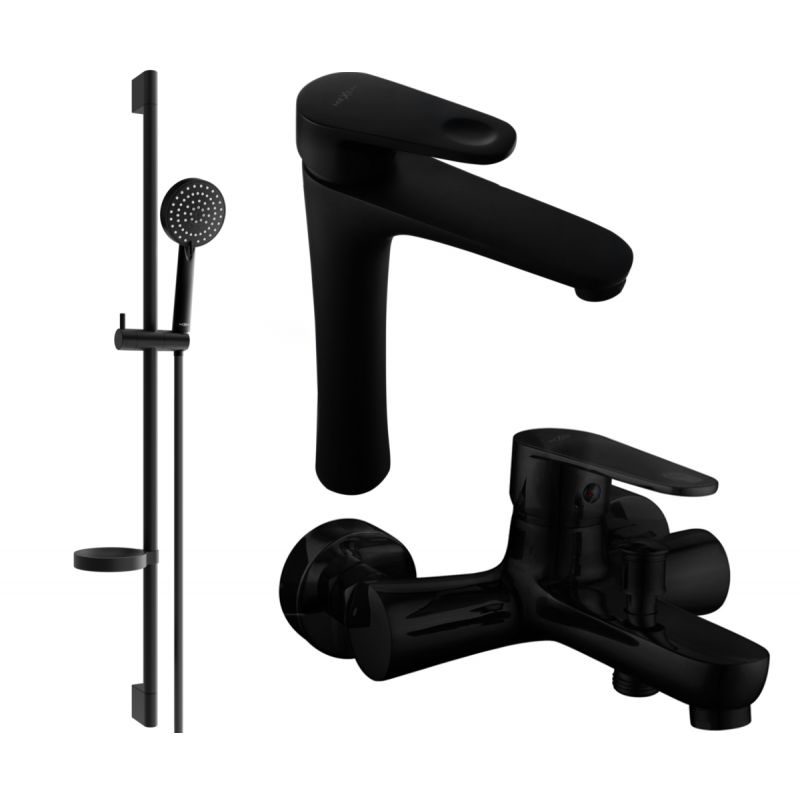 Mexen Kama DS75 sort badekarsæt 1 sæt