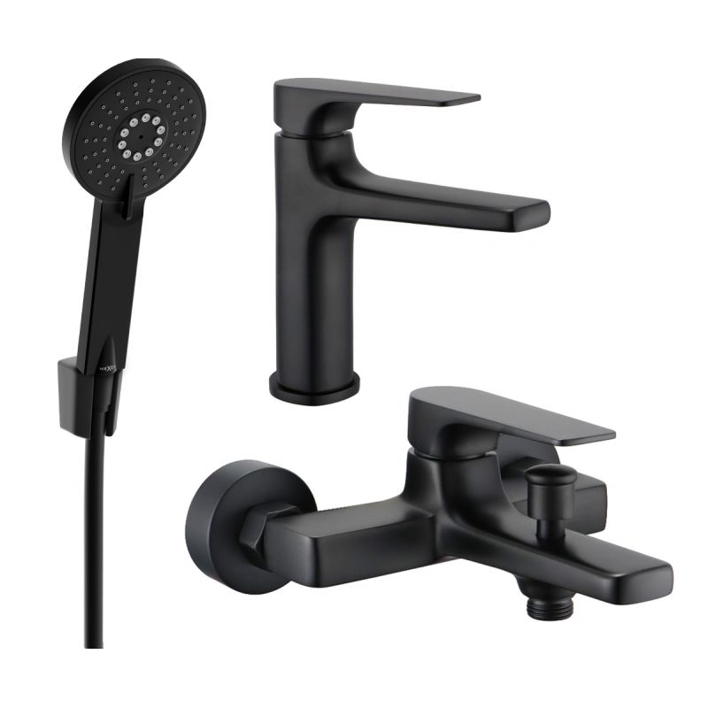 Mexen Lynx R40 badekarsæt i mat‑sort, 1 sæt