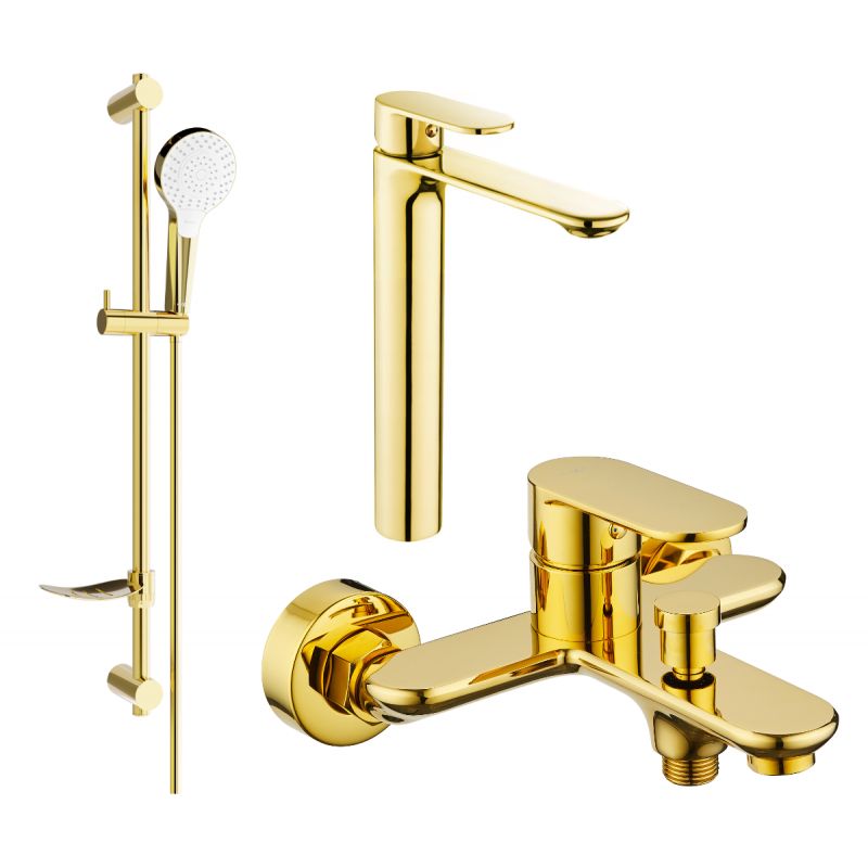 Mexen Milo DF05 guldbelagt badekarsæt 1 sæt