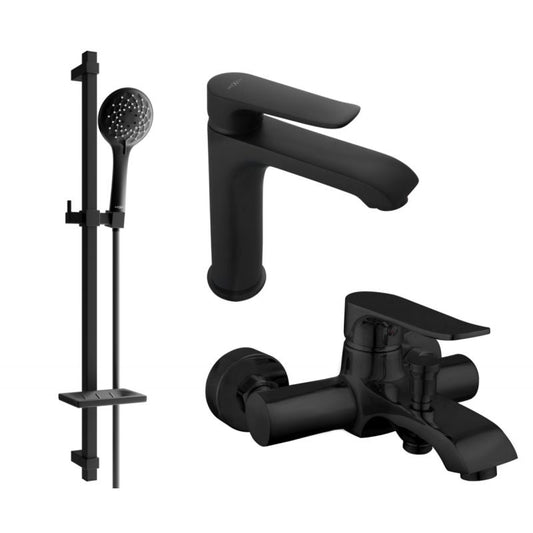 Mexen Pecos DQ40 badekarsæt i mat sort 1 sæt