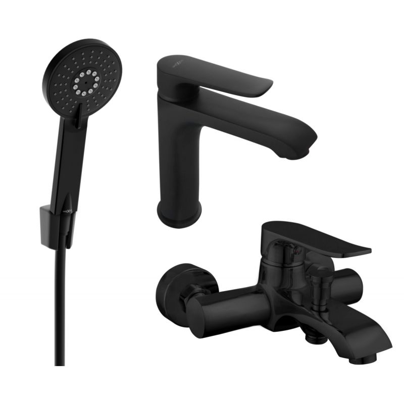 Mexen Pecos R40 badekarsæt i mat-sort finish, 1 sæt