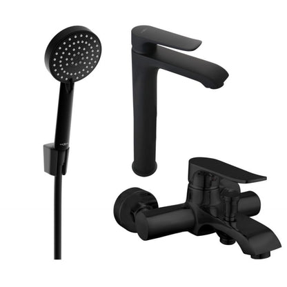 Mexen Pecos R75 badekarsæt i mat-sort, 1 sæt