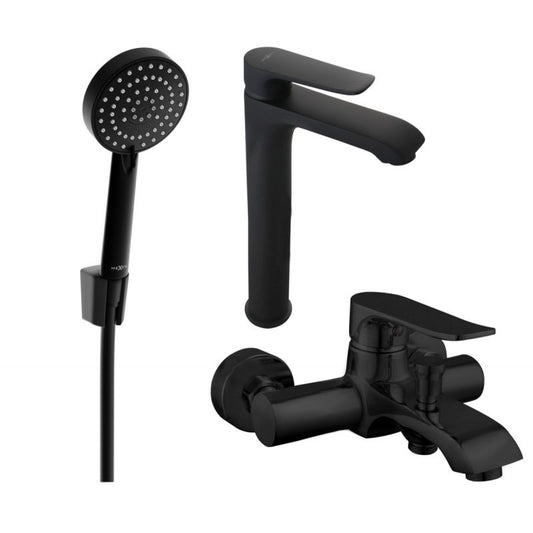 Mexen Pecos R75 badekarsæt i mat-sort, 1 sæt