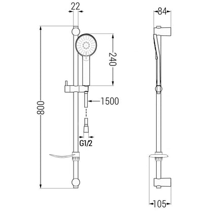 Mexen Royo DF40 hvidt badekarsæt 1 sæt