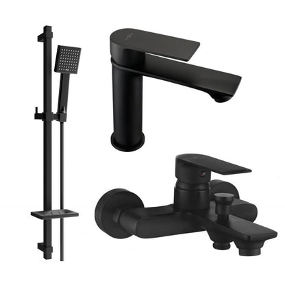 Mexen Royo DQ45 badekarsæt i mat‑sort finish, 1 sæt