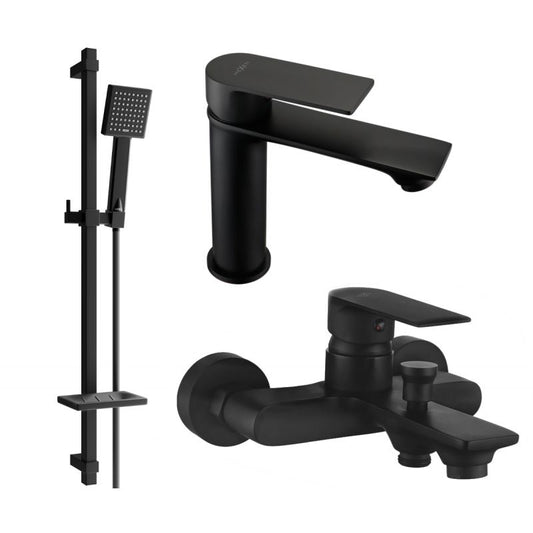 Mexen Royo DQ45 badekarsæt i mat‑sort finish, 1 sæt