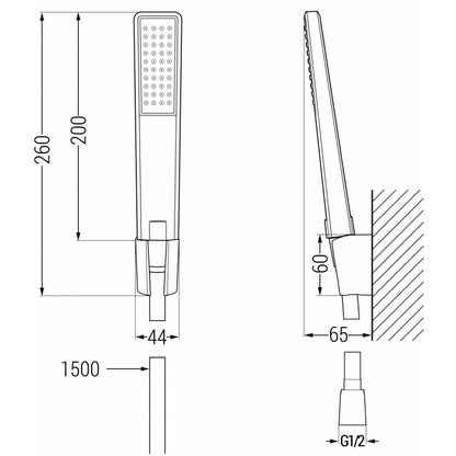 Mexen Royo R72 badekarsæt i mat‑sort 1 sæt