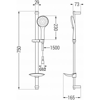 Mexen Sabre DB74 badekarsæt i krom, 1 sæt