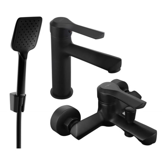 Mexen Sabre R62 badekarsæt i mat-sort finish, 1 sæt