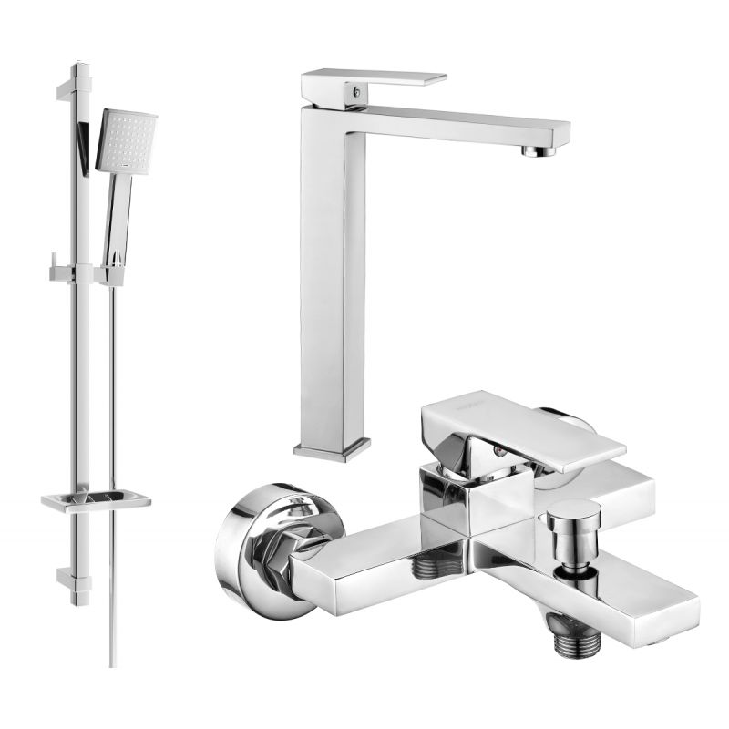 Mexen Uno DQ45 badekarsæt i krom, 1 sæt