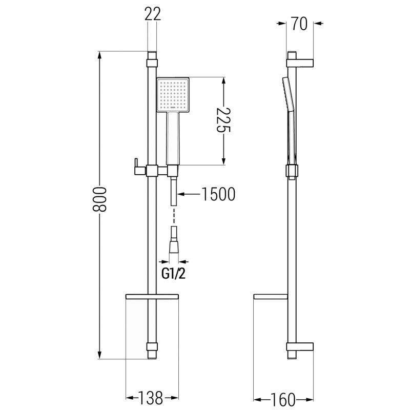 Mexen Uno DQ45 sort badekarsæt 1 sæt
