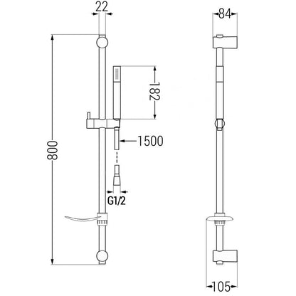 Mexen Zero DF70 krom badekarsæt 1 sæt