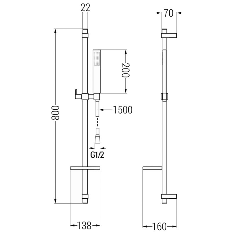 Mexen Zero DQ02 sort badekarsæt 1 sæt