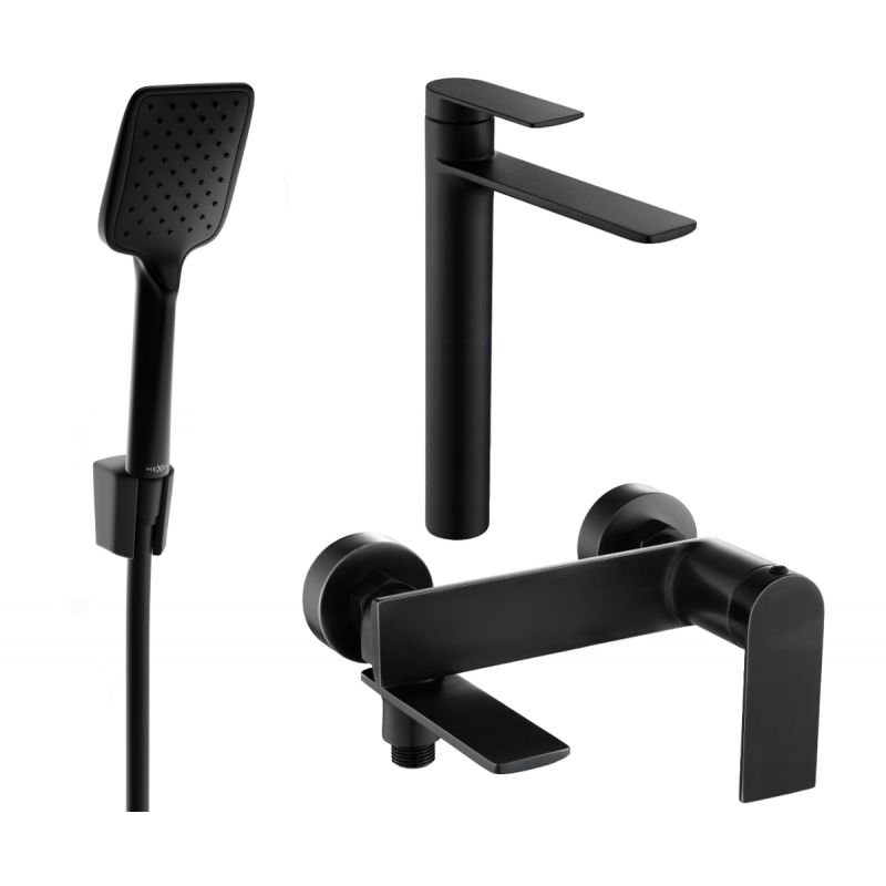 Mexen Zero R62 badekarsæt i mat‑sort finish, 1 sæt