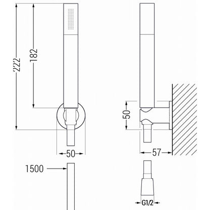 Mexen Zero R70 badekarsæt i mat-sort 1 sæt