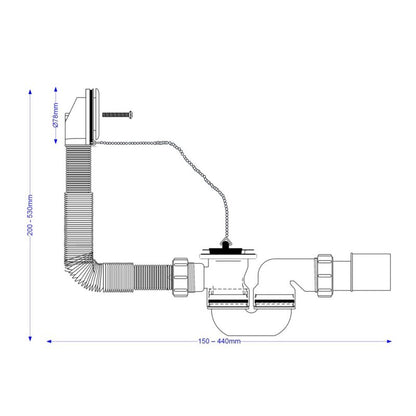 Badekarsæt med prop McAlpine 1½" x 40/50 mm
