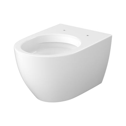 Toiletsæt Væghængt Oval Hvid med Lyddæmpet Sæde og Skjult Monteringsbeslag