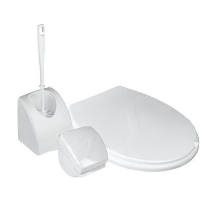Toilet Tilbehørssæt med Sæde Børste og Papirholder Hvid 5906881219812