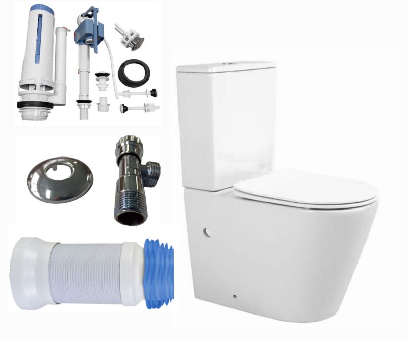 Toilet Kompakt Bellamonte Rimless 81,5x38,5x63 cm Hvid med Soft Close Sæde 5904012005129