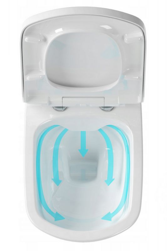 Væghængt Toilet Mero RimOff 35,5x51 cm Hvid med SoftClose Sæde