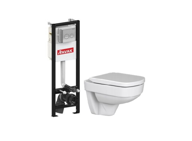 Væghængt Toilet med Indbygningscisterne Slim Hvid 355 x 510 x 355 mm