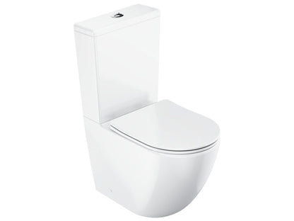 Fritstående Toilet Kompakt Keramik 38x60,5x82,5 cm Hvid RimOff SoftClose | 8592626079260