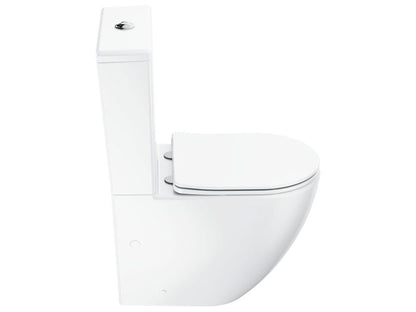 Fritstående Toilet Kompakt Keramik 38x60,5x82,5 cm Hvid RimOff SoftClose | 8592626079260