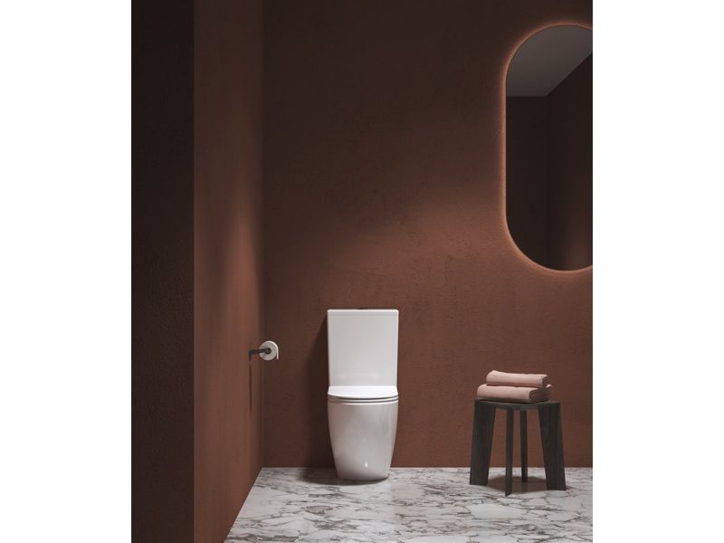 Fritstående Toilet Kompakt Keramik 38x60,5x82,5 cm Hvid RimOff SoftClose | 8592626079260