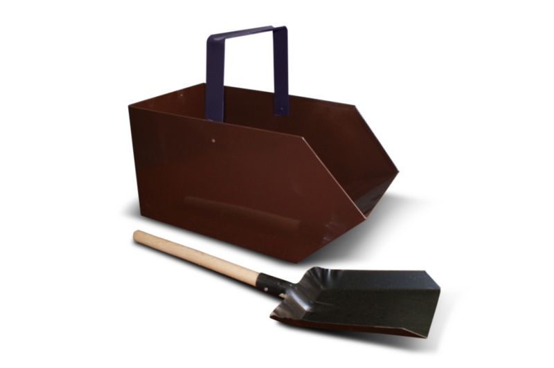 Kulspand med Skovl 30x60x45 cm Sort Stål